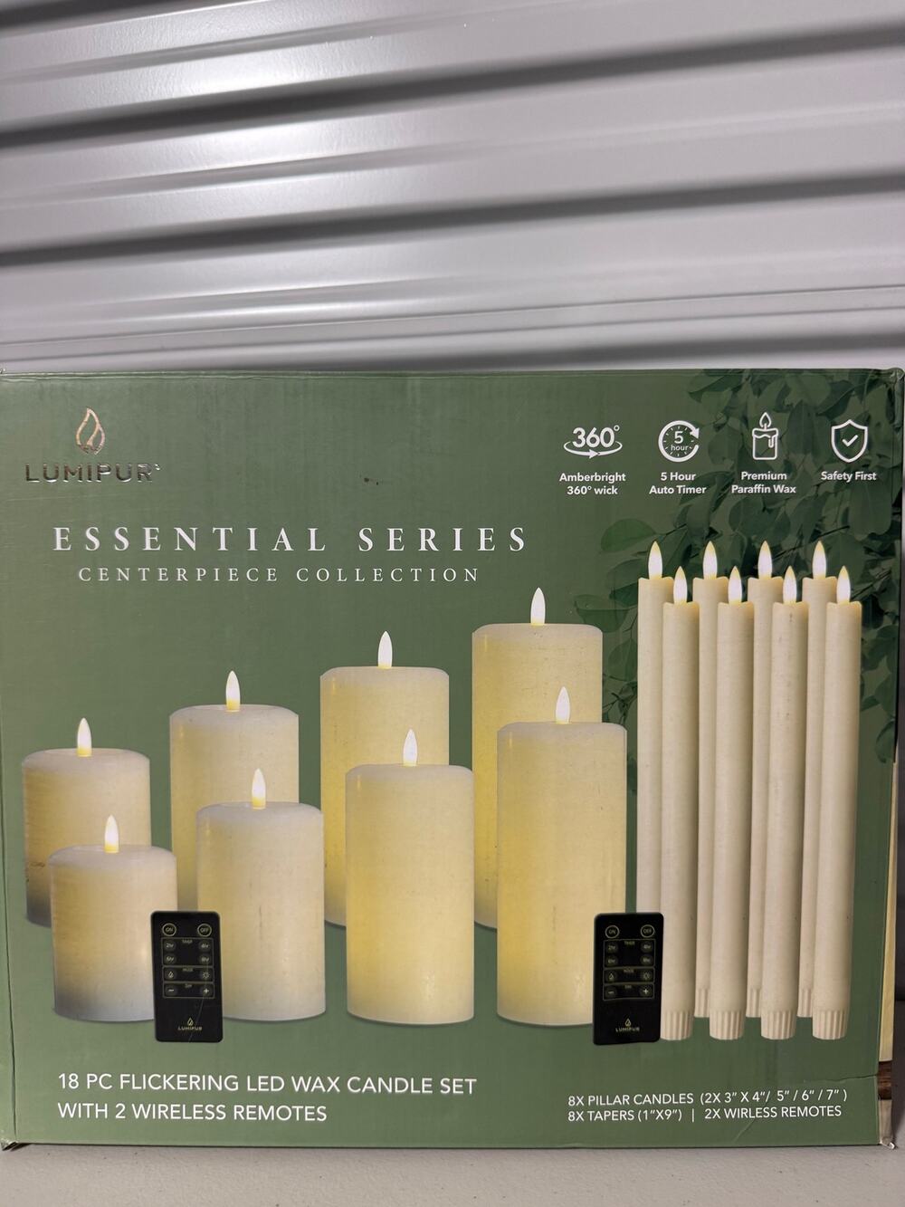 Lumipur 18pc Flickering LED Wax Candle Set